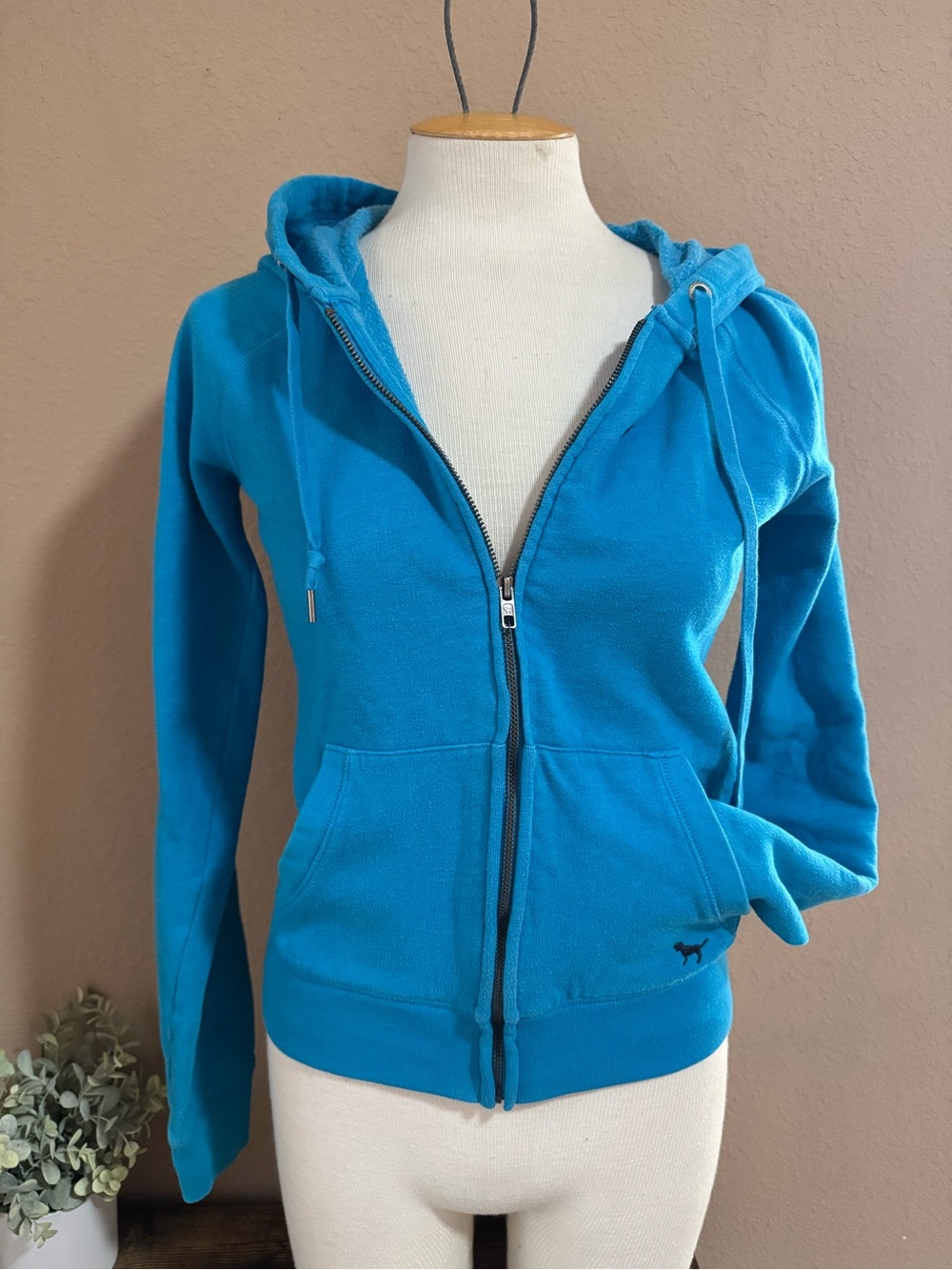 Y2K PINK Victoria's Secret Teal Zip-Up Hoodie - Peace Love Pink
